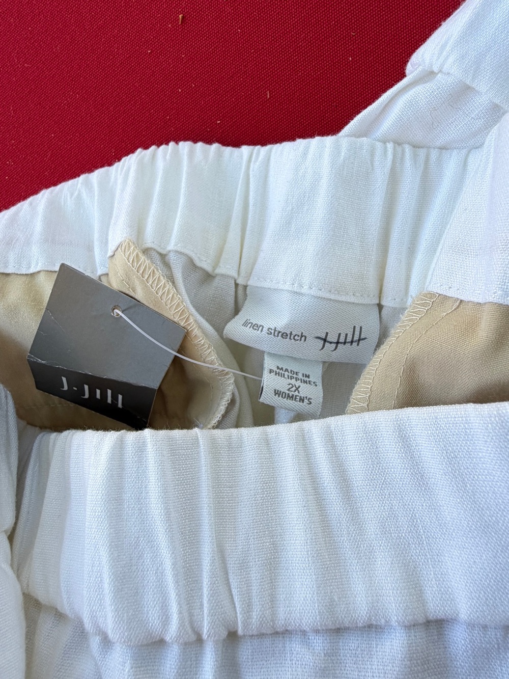 NWT J.Jill Linen Stretch Pull-On Pants – White, Women’s 2X | Summer Trousers - Picture 5 of 7